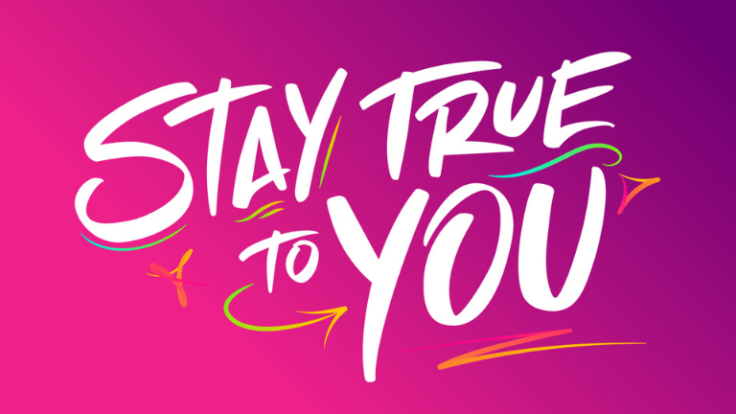 Stay True To You image 1 with pink background and white writing